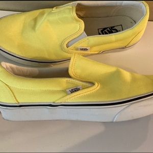 Neon yellow slip on vans size 10